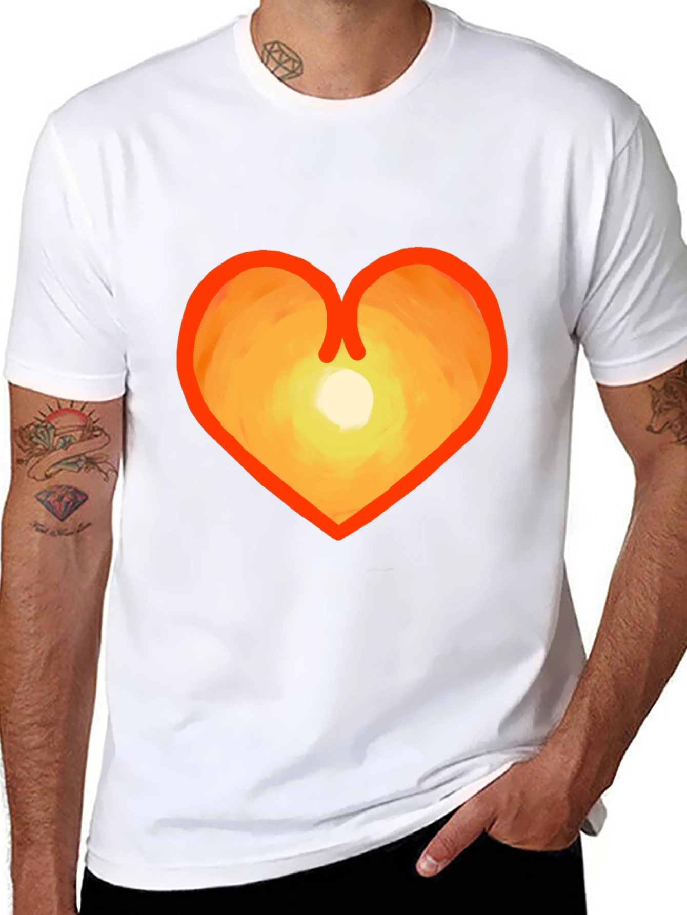 Heart Sunset Graphic Tee - Stylish & Unique