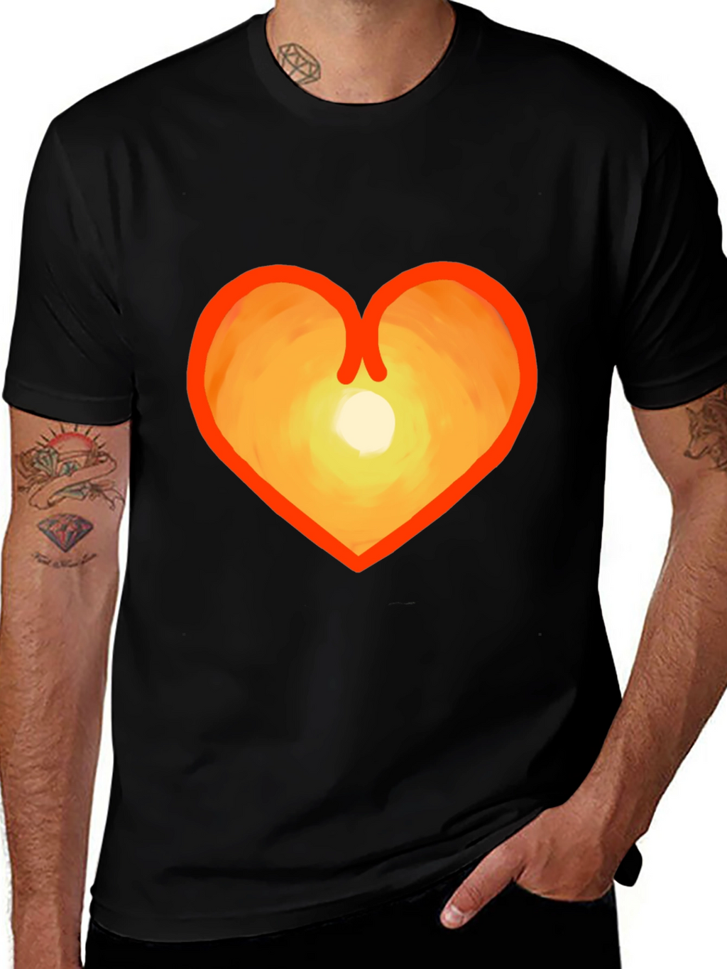 Heart Sunset Graphic Tee - Stylish & Unique