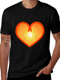 Heart Sunset Graphic Tee - Stylish & Unique