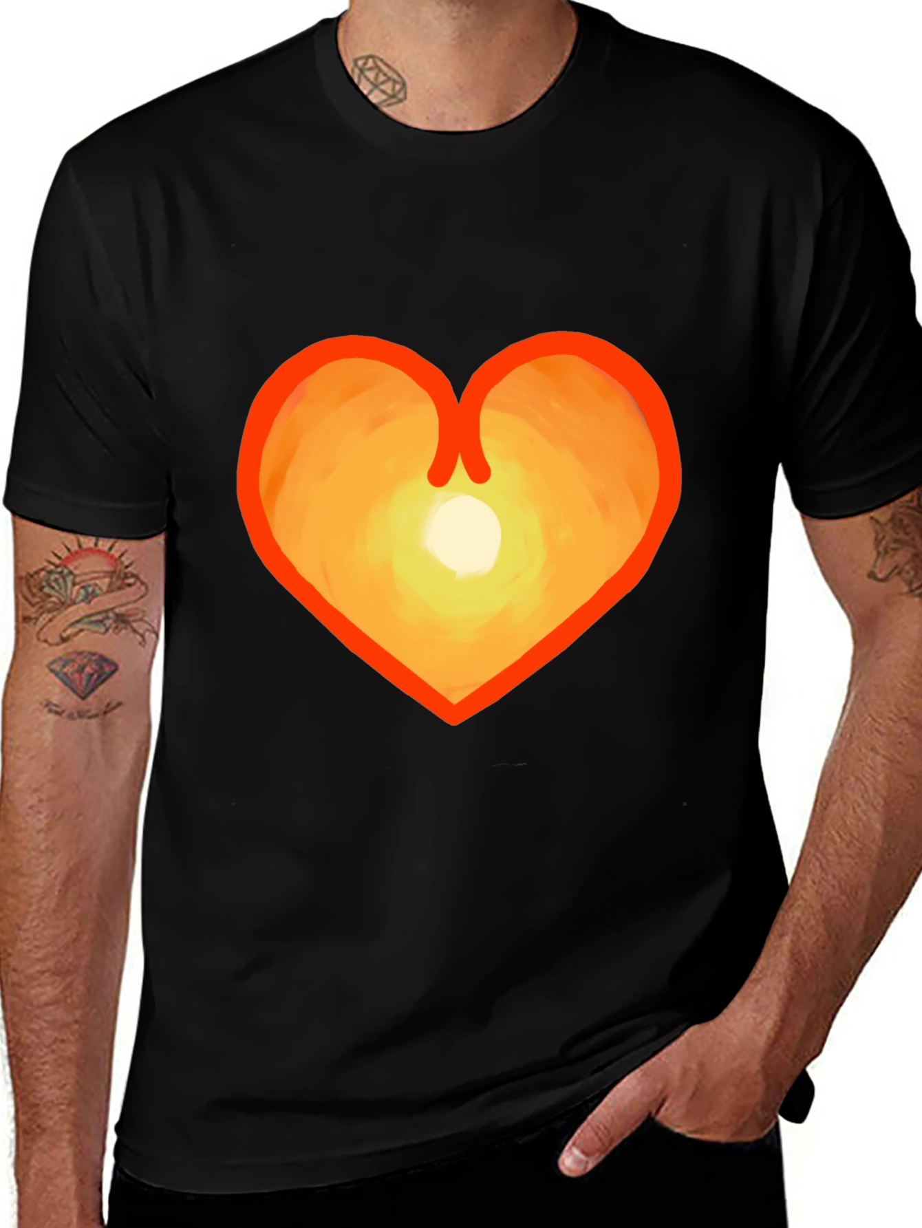 Heart Sunset Graphic Tee - Stylish & Unique
