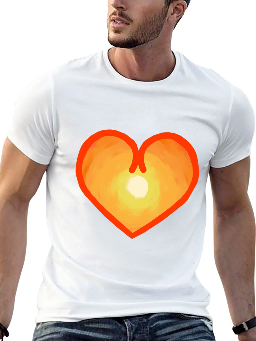 Heart Sunset Graphic Tee - Stylish & Unique