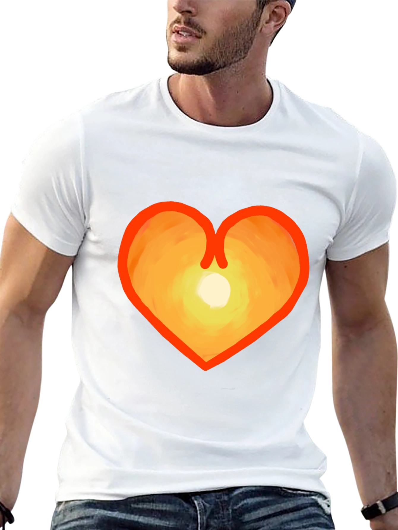 Heart Sunset Graphic Tee - Stylish & Unique