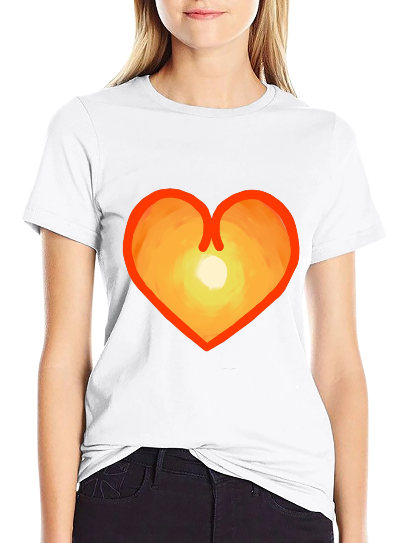Heart Sunset Graphic Tee - Stylish & Unique