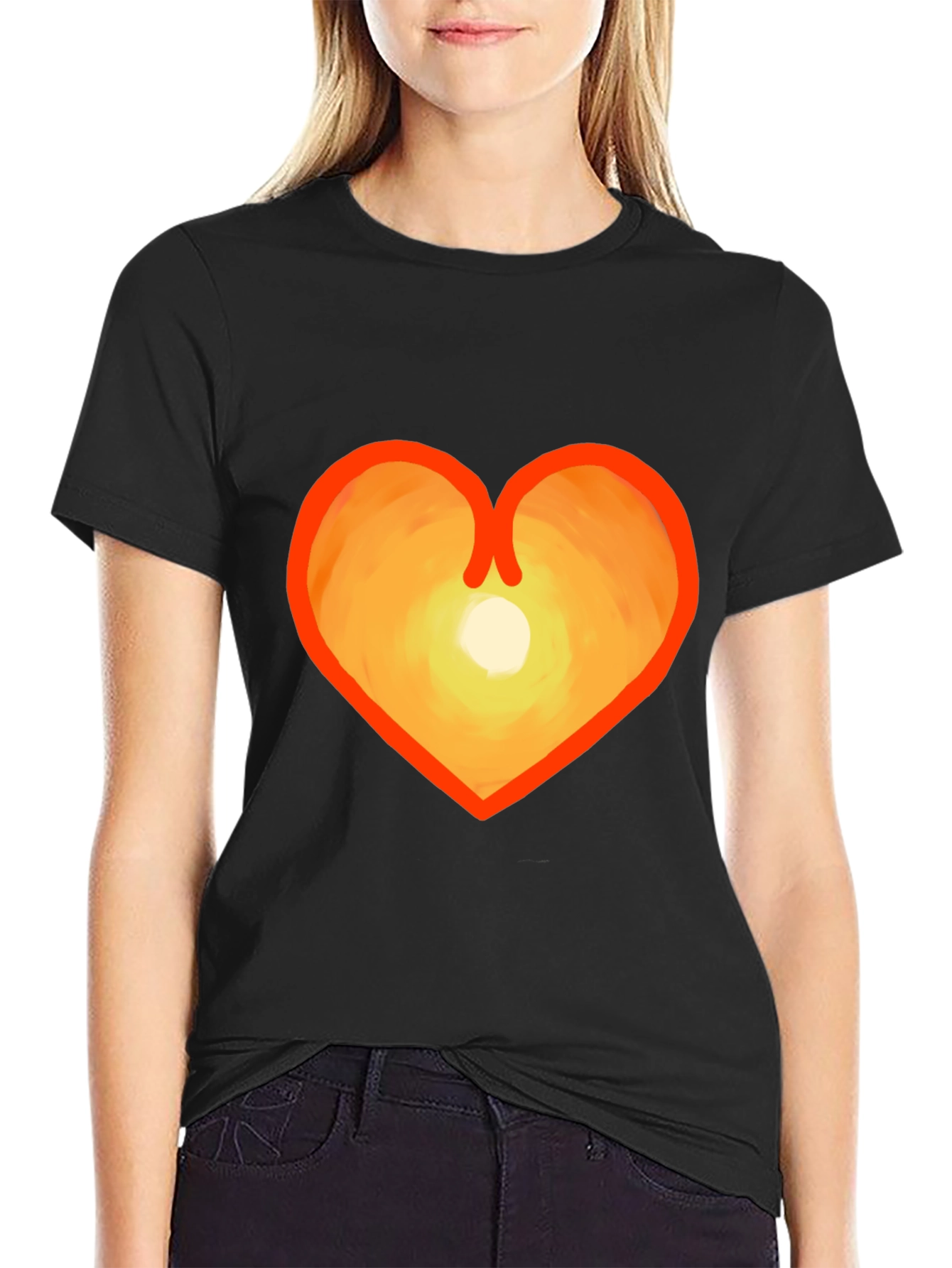 Heart Sunset Graphic Tee - Stylish & Unique