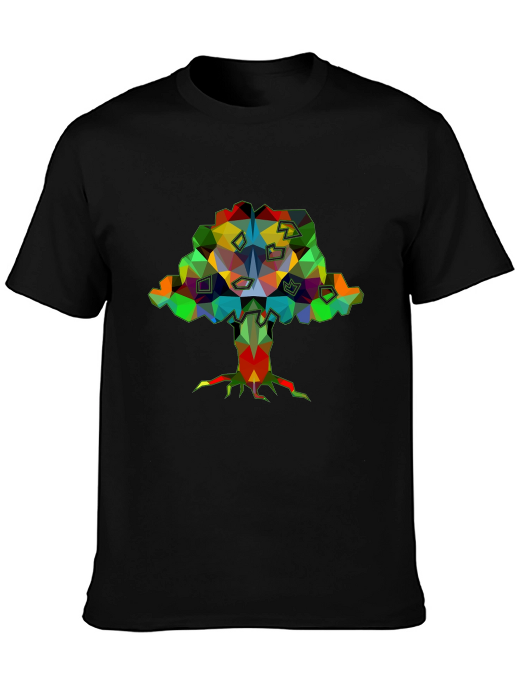 Abstract Tree Graphic Black T-Shirt