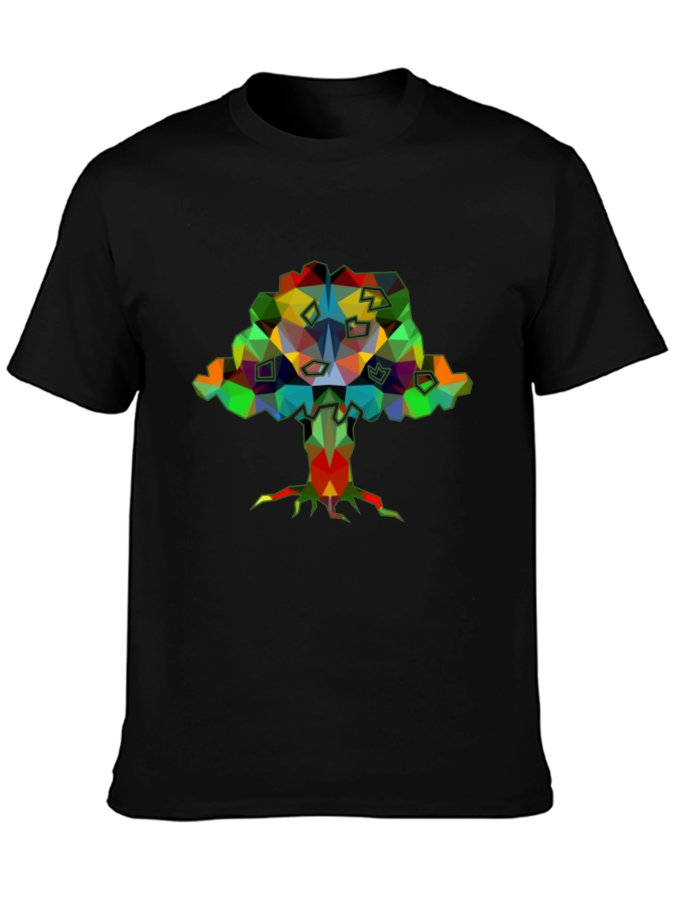Abstract Tree Graphic Black T-Shirt