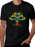 Abstract Tree Graphic Black T-Shirt