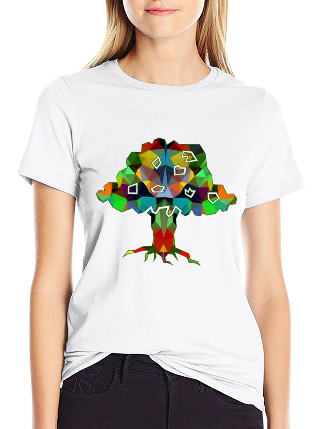 Abstract Tree Graphic Black T-Shirt
