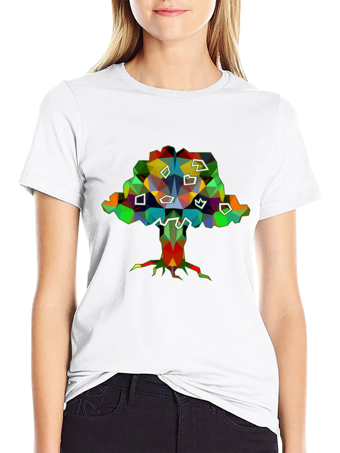 Abstract Tree Graphic Black T-Shirt