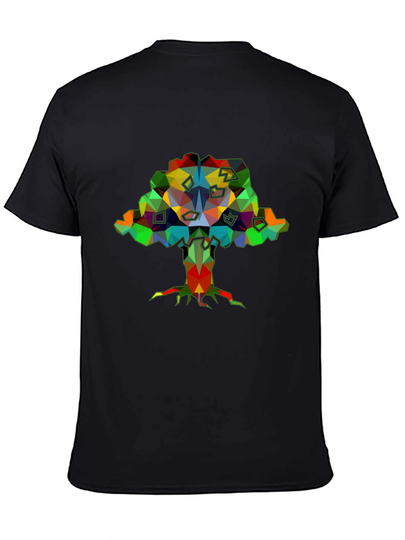 Abstract Tree Graphic Black T-Shirt