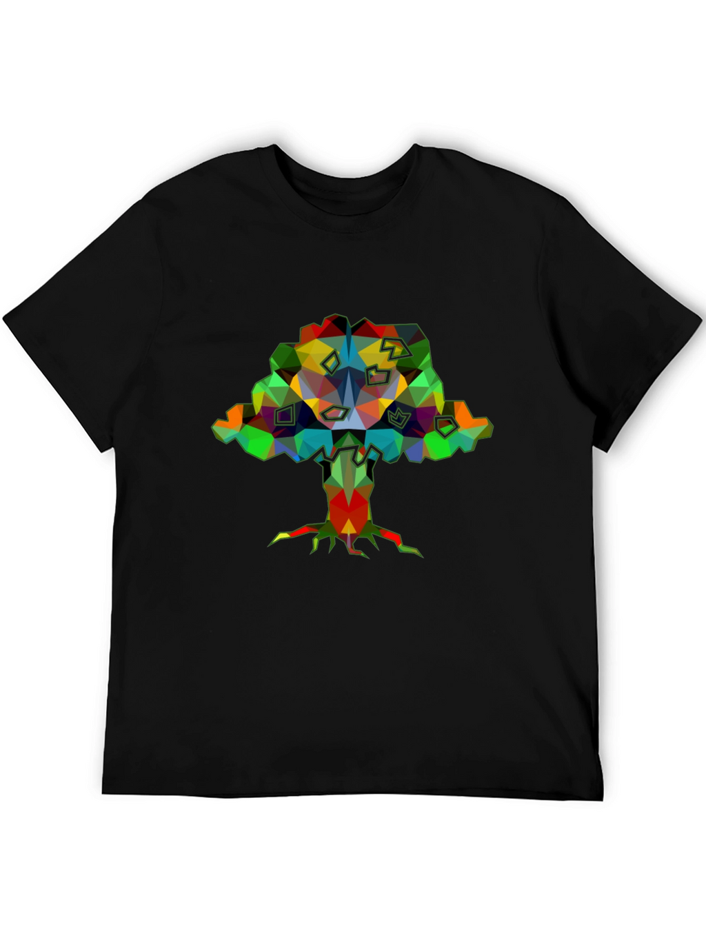 Abstract Tree Graphic Black T-Shirt