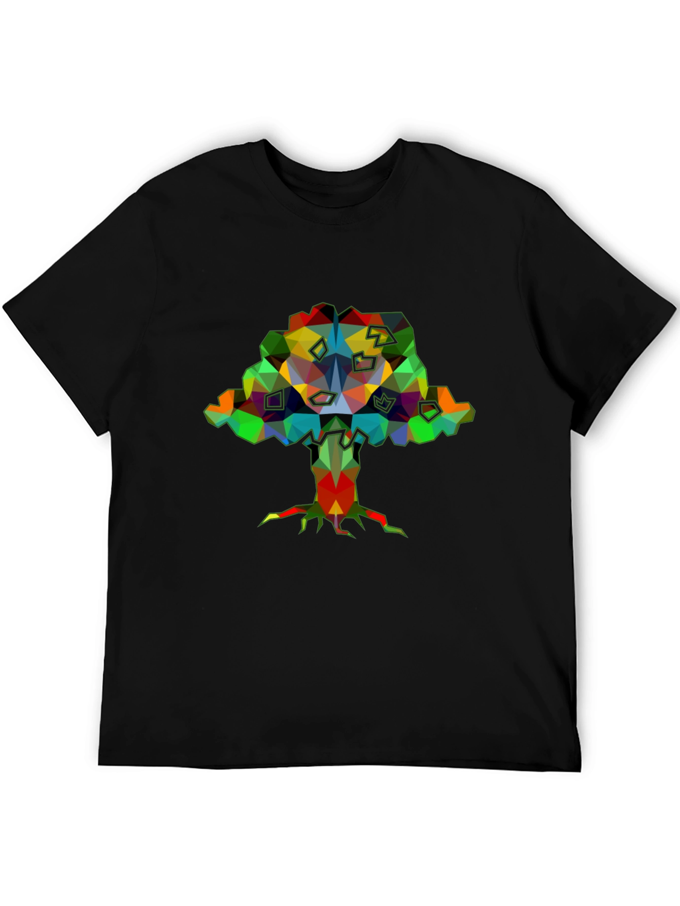 Abstract Tree Graphic Black T-Shirt