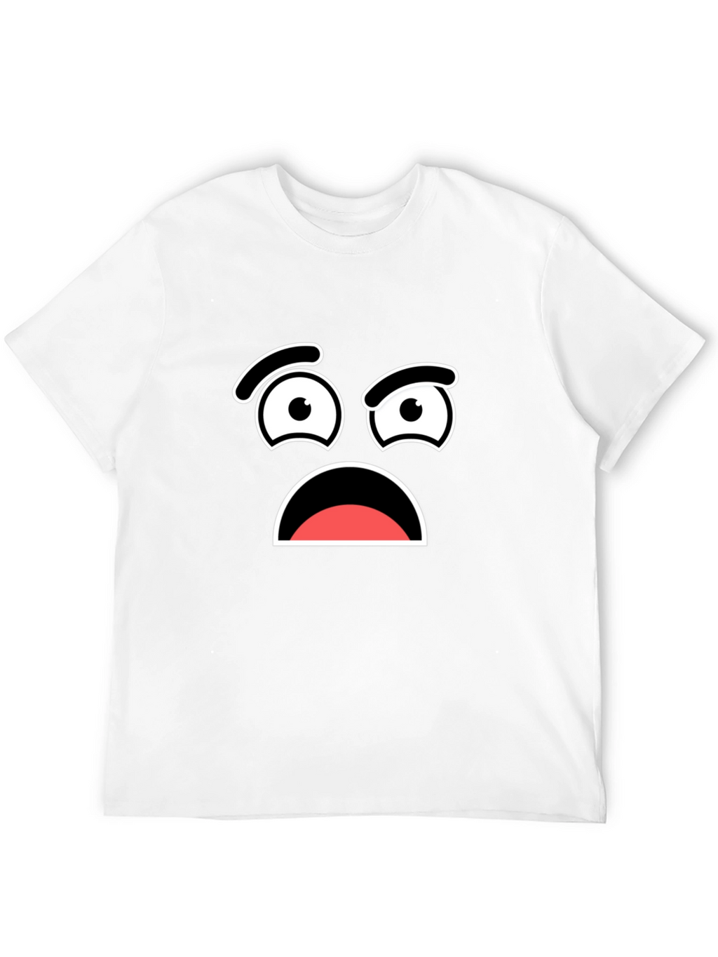 Worried Face Graphic T-Shirt - Black