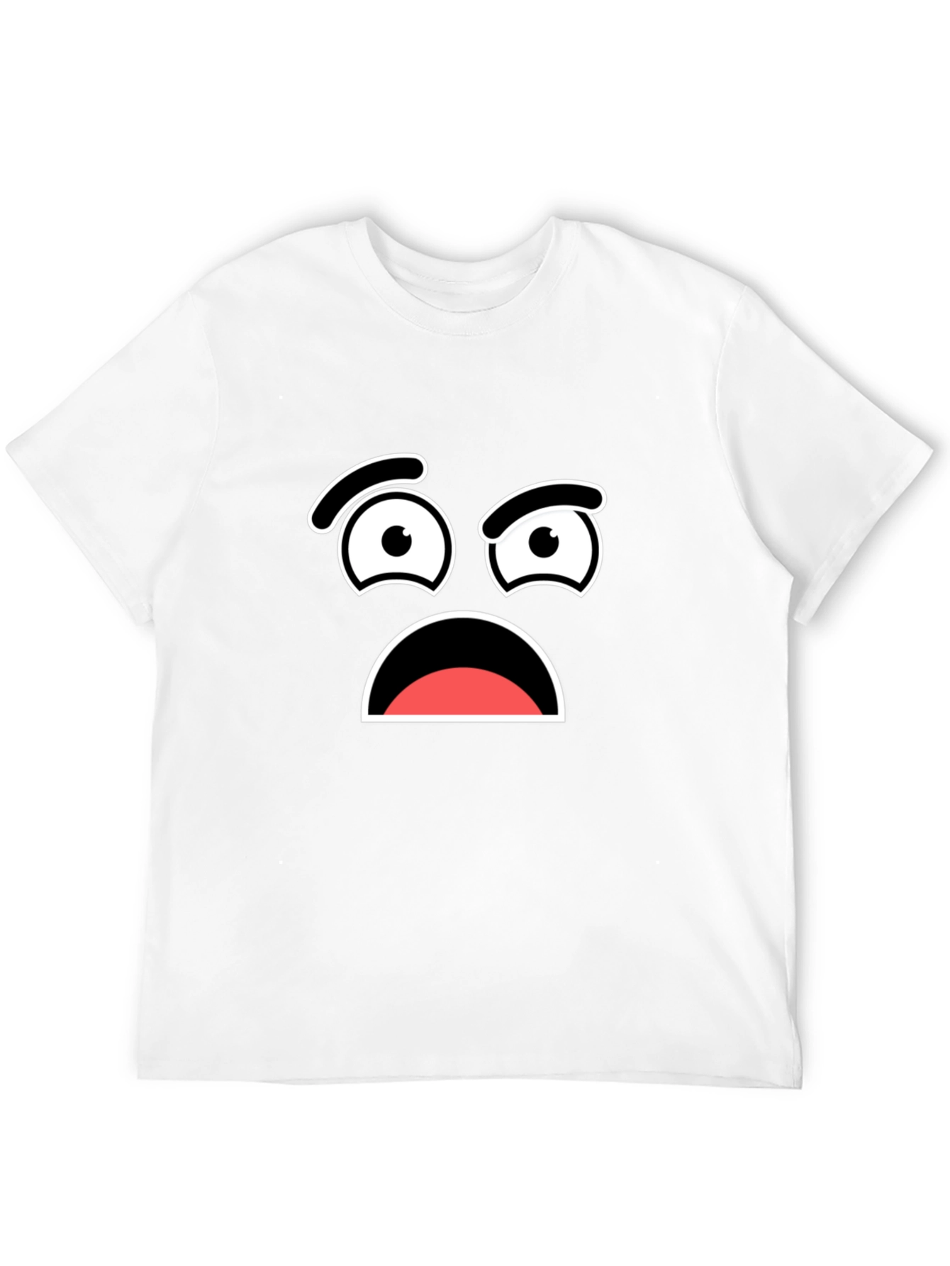 Worried Face Graphic T-Shirt - Black