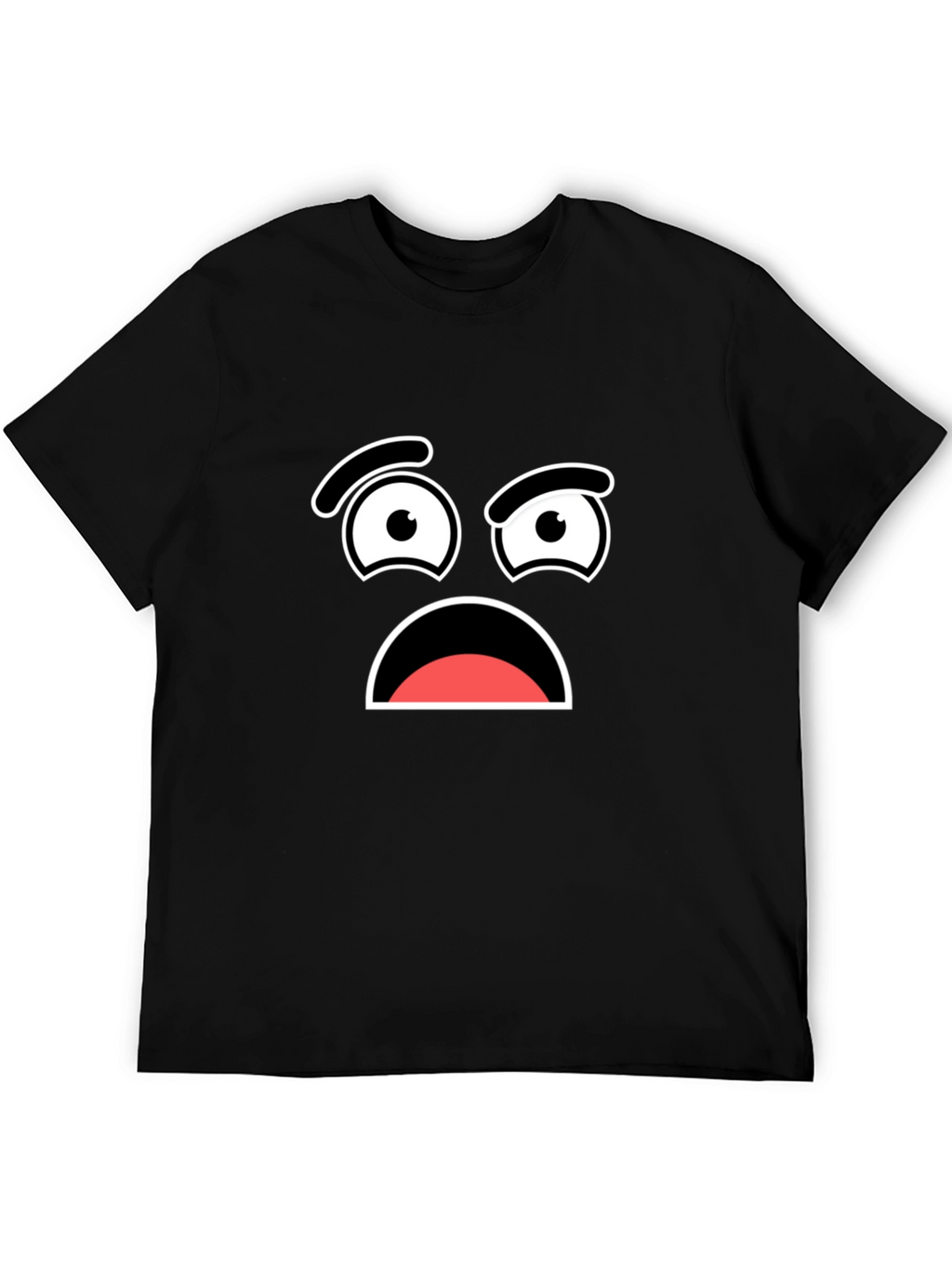 Worried Face Graphic T-Shirt - Black