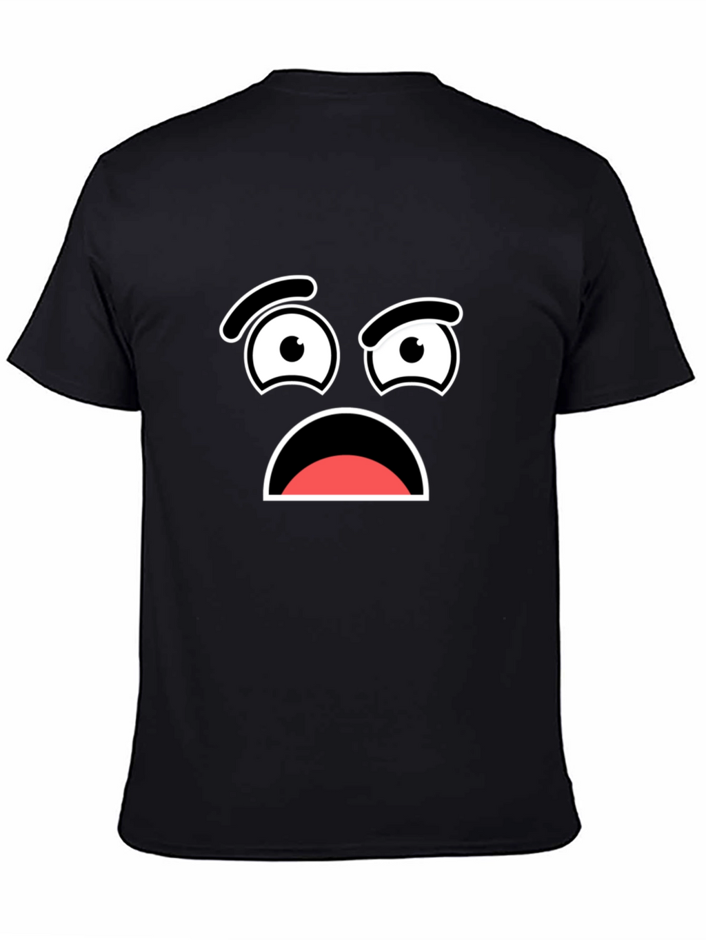Worried Face Graphic T-Shirt - Black