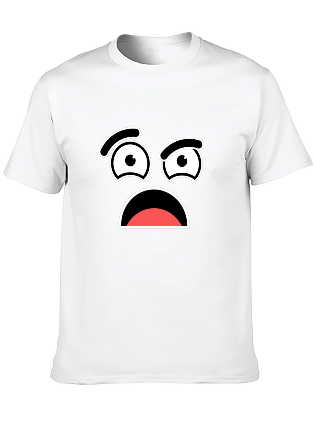 Worried Face Graphic T-Shirt - Black