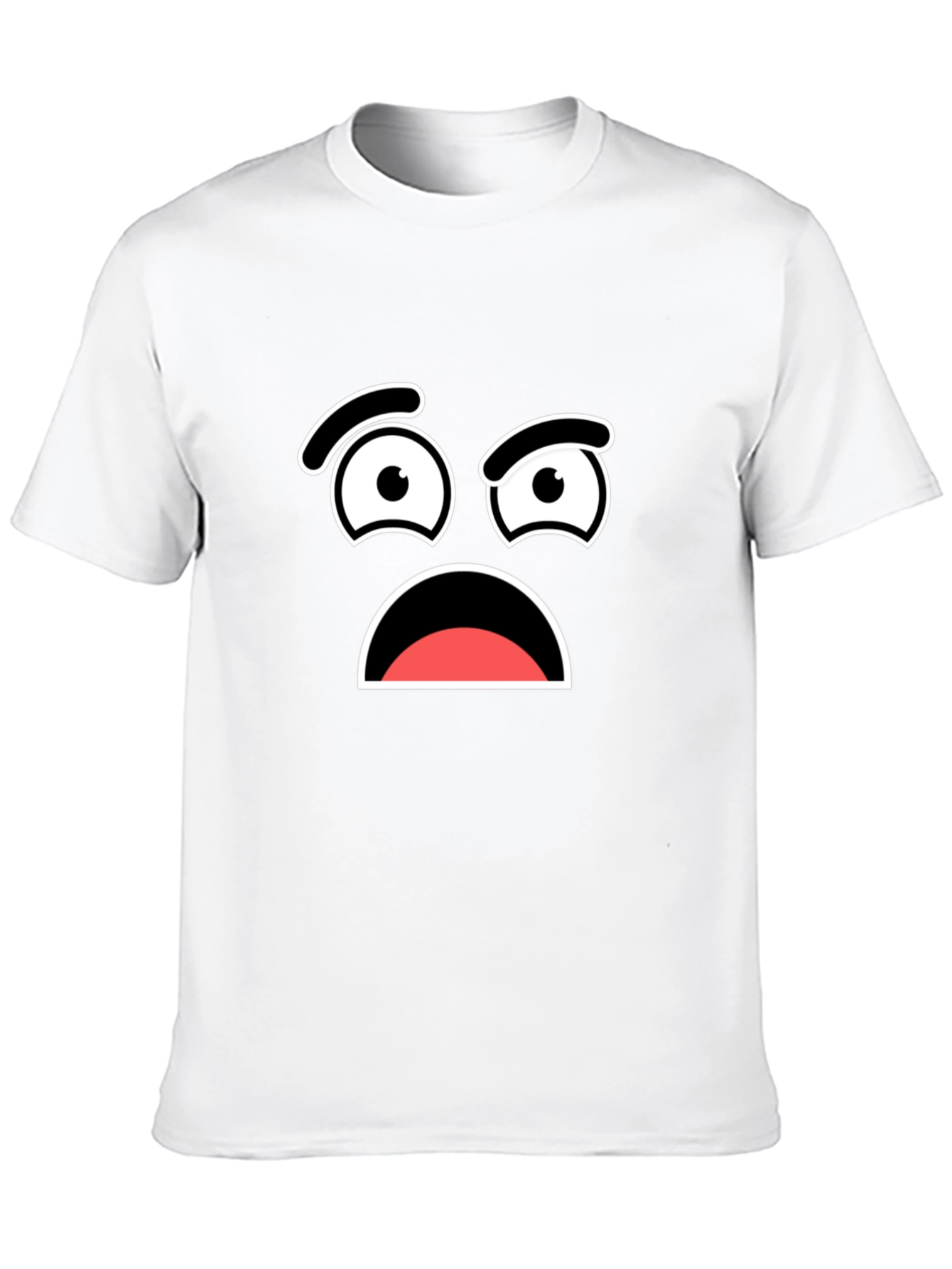 Worried Face Graphic T-Shirt - Black