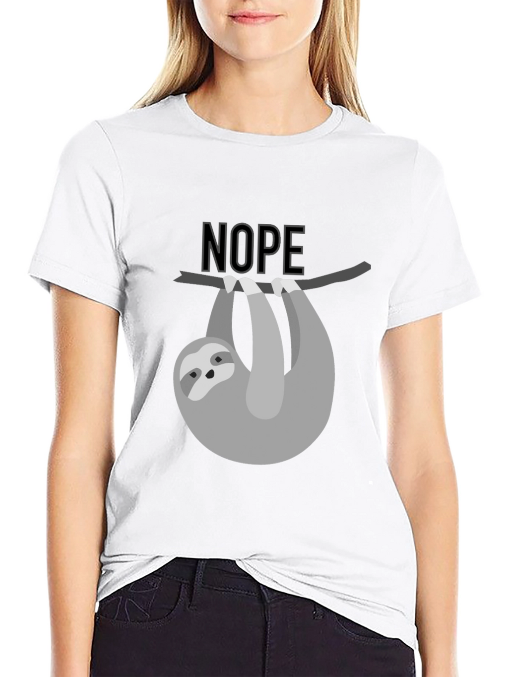 Nope Sloth Graphic Tee - Mens Black T-Shirt