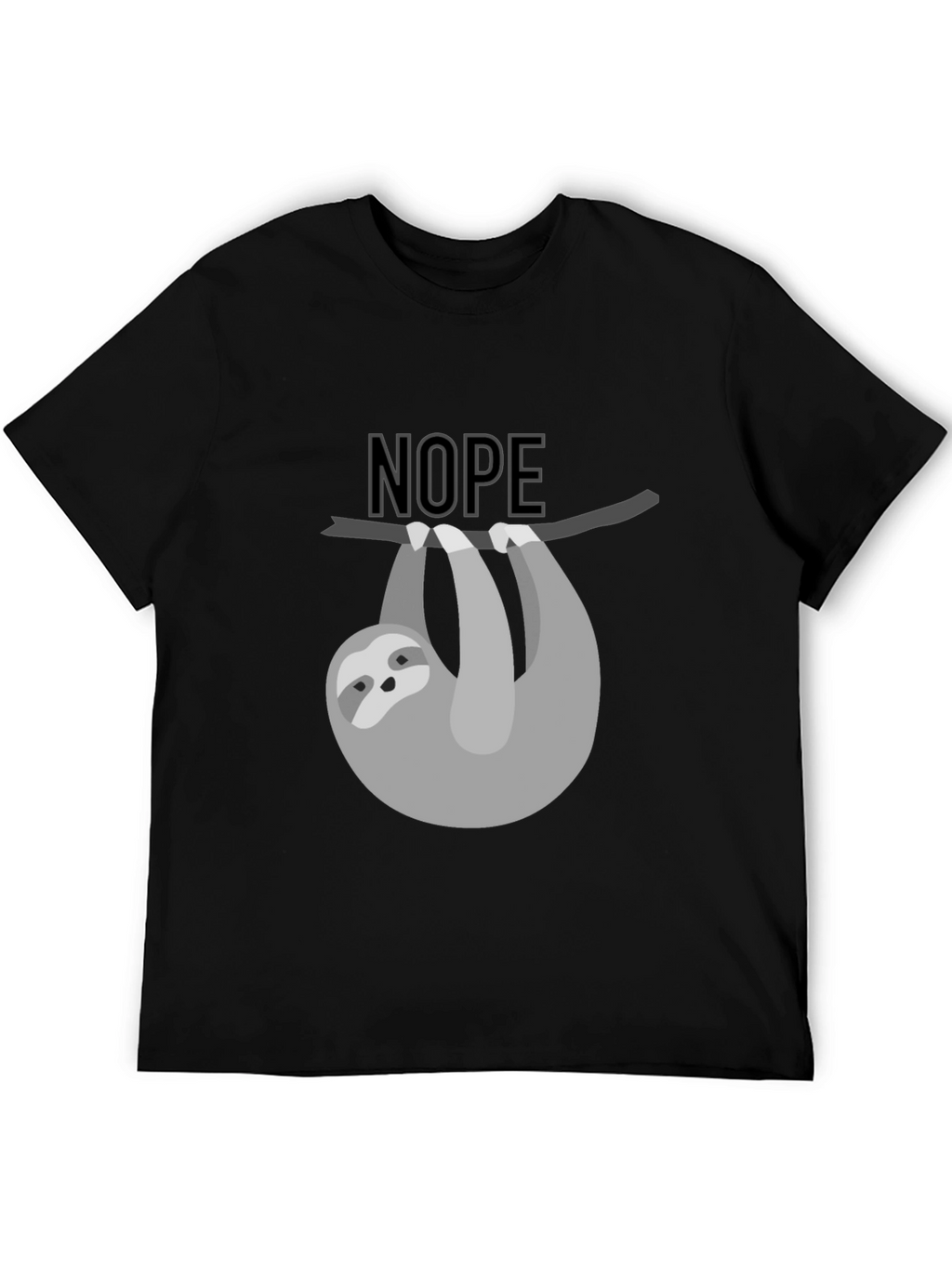 Nope Sloth Graphic Tee - Mens Black T-Shirt