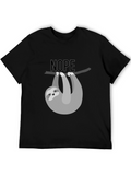 Nope Sloth Graphic Tee - Mens Black T-Shirt