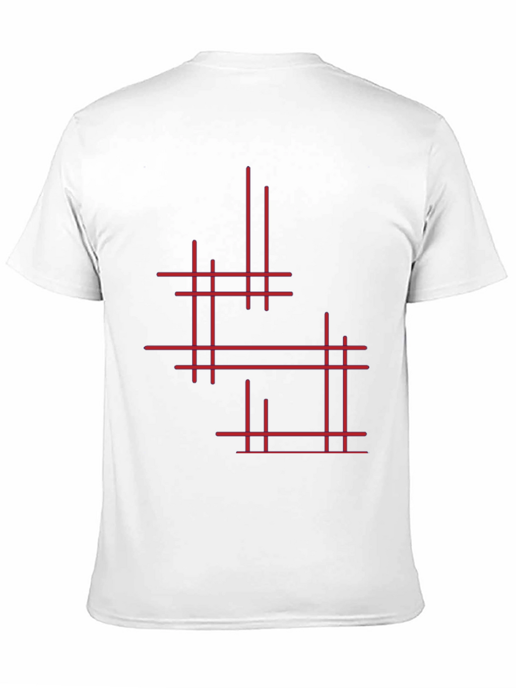 Modern Geometric Line Art Graphic Tee - Black