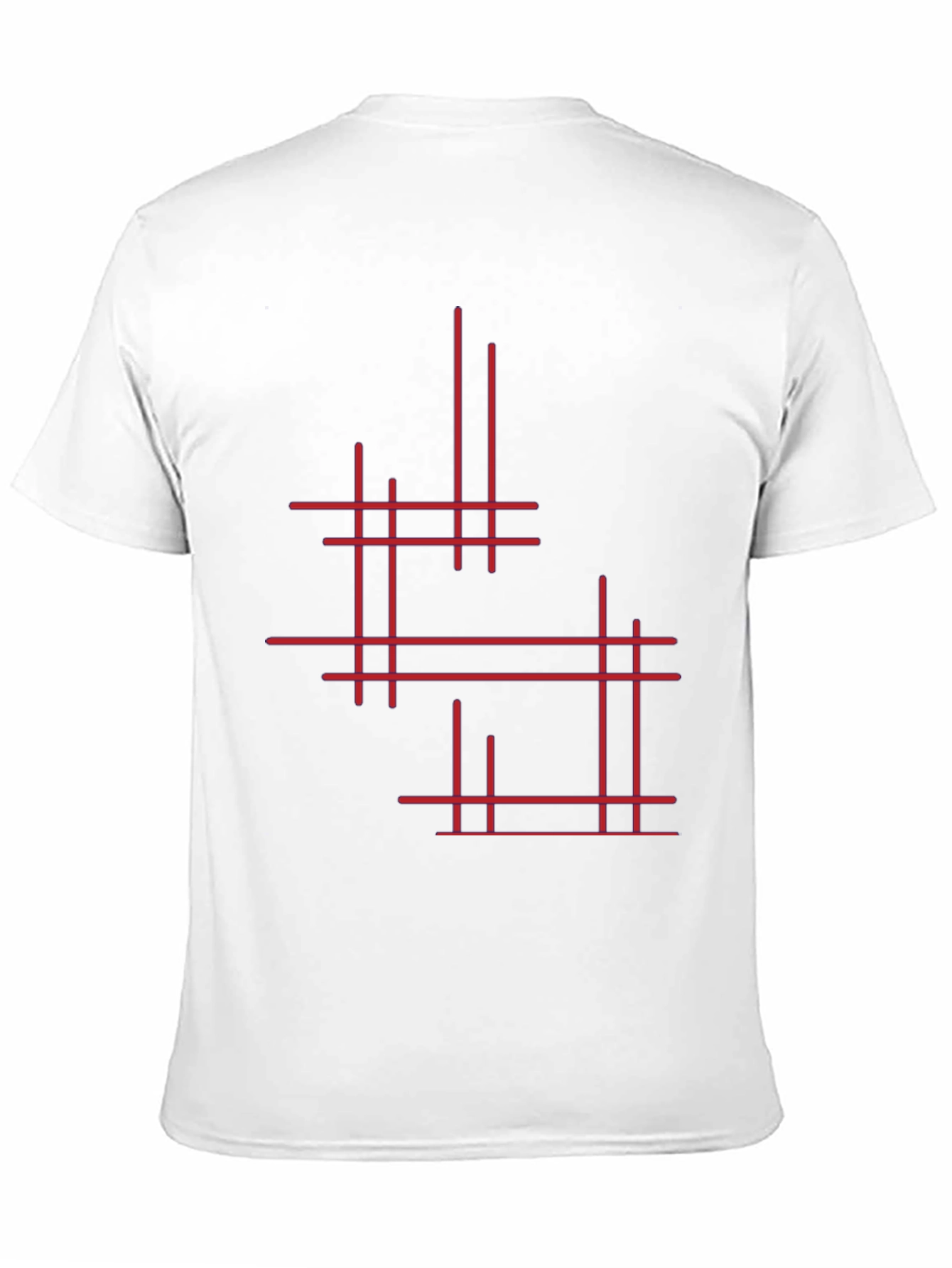 Modern Geometric Line Art Graphic Tee - Black