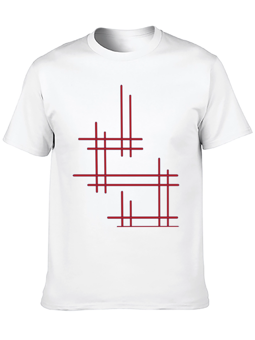 Modern Geometric Line Art Graphic Tee - Black