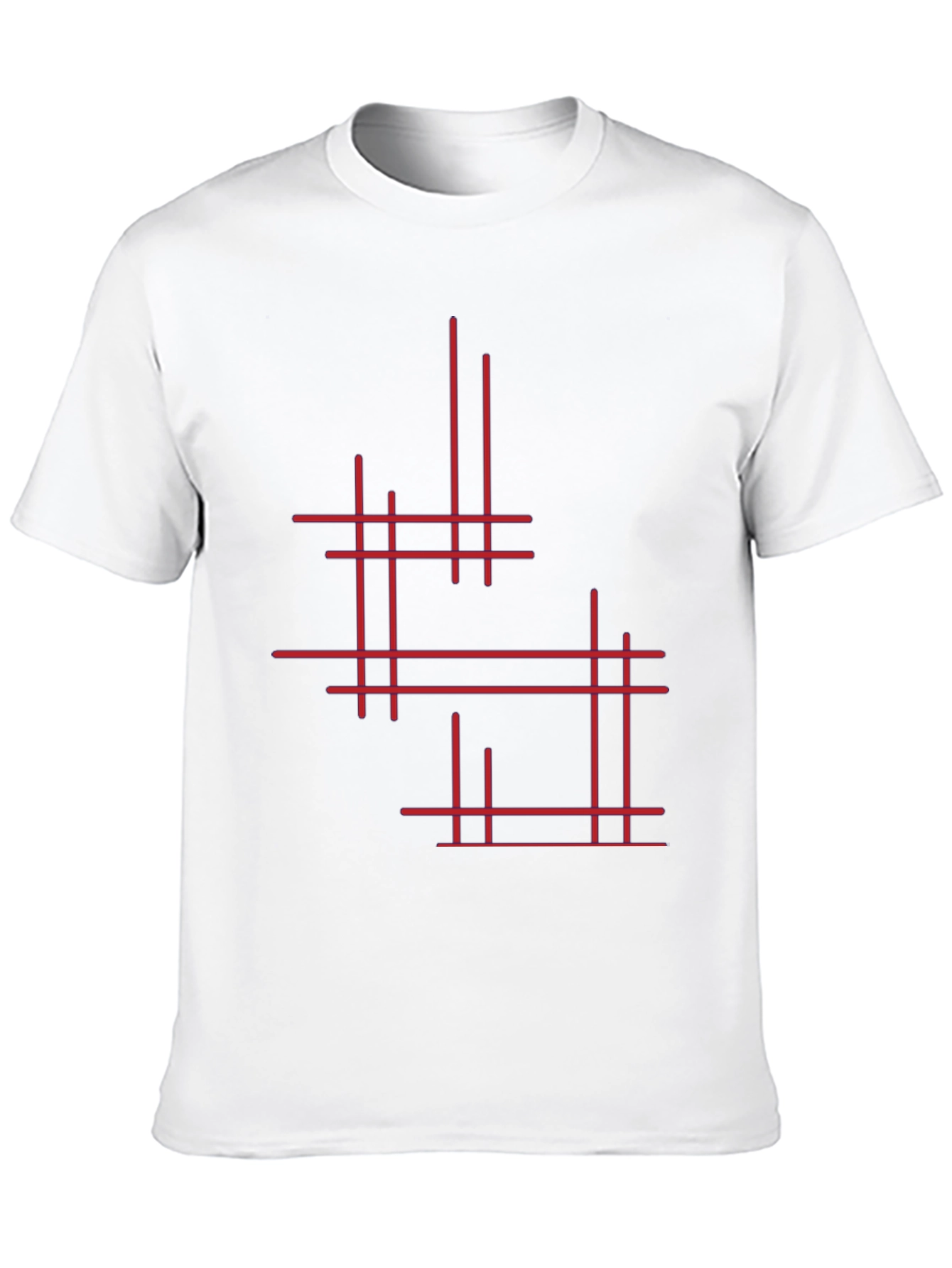 Modern Geometric Line Art Graphic Tee - Black