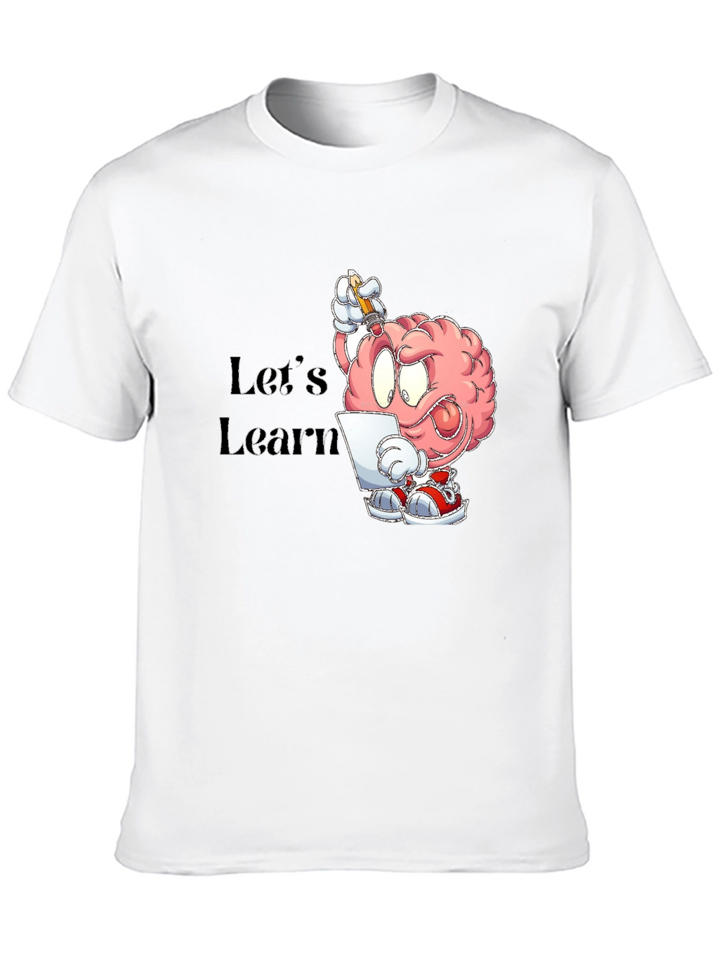 Lets Learn Brain Cartoon Graphic T-Shirt