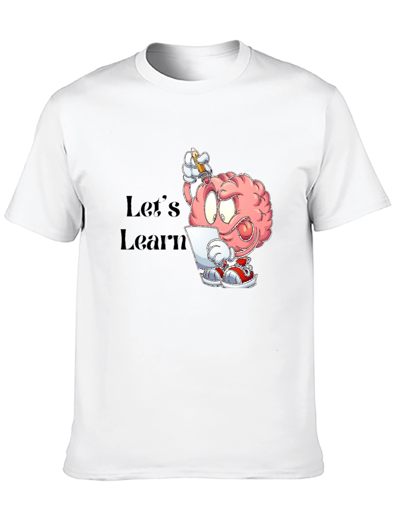 Lets Learn Brain Cartoon Graphic T-Shirt