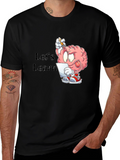 Lets Learn Brain Cartoon Graphic T-Shirt