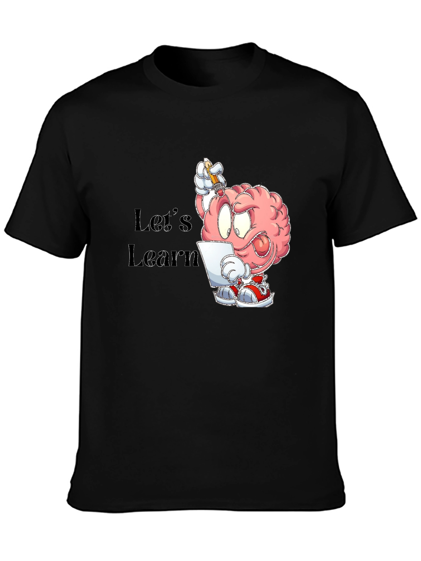 Lets Learn Brain Cartoon Graphic T-Shirt