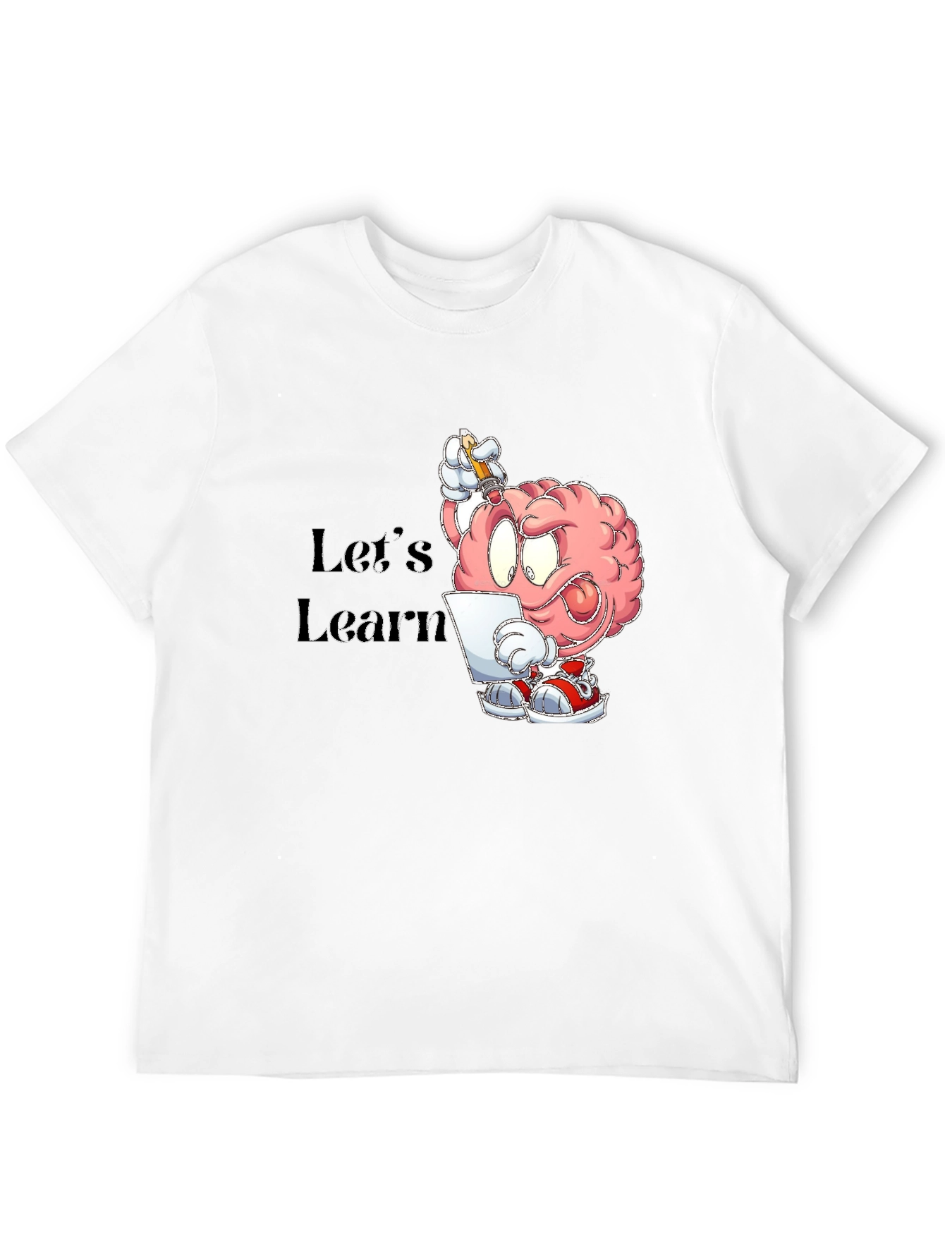 Lets Learn Brain Cartoon Graphic T-Shirt