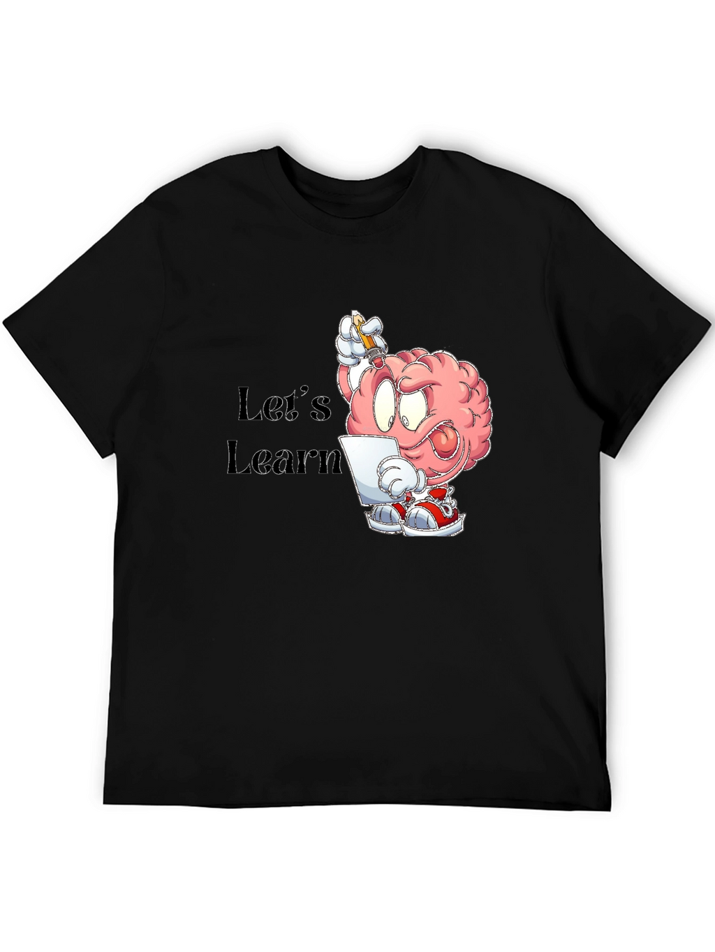 Lets Learn Brain Cartoon Graphic T-Shirt