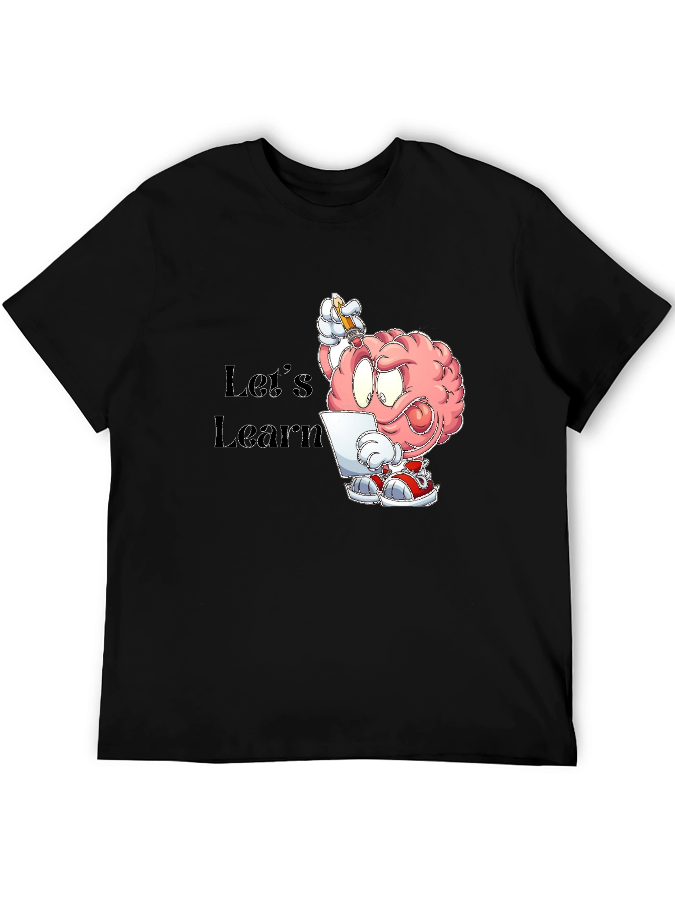 Lets Learn Brain Cartoon Graphic T-Shirt