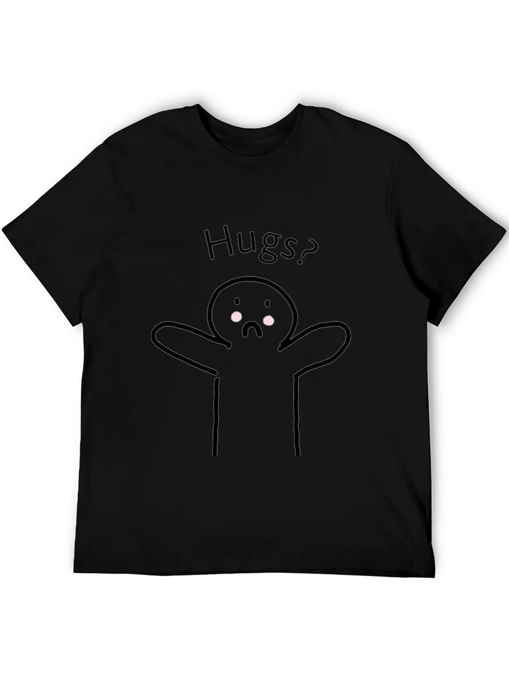 Hugs? Graphic Tee - Black Casual T-Shirt