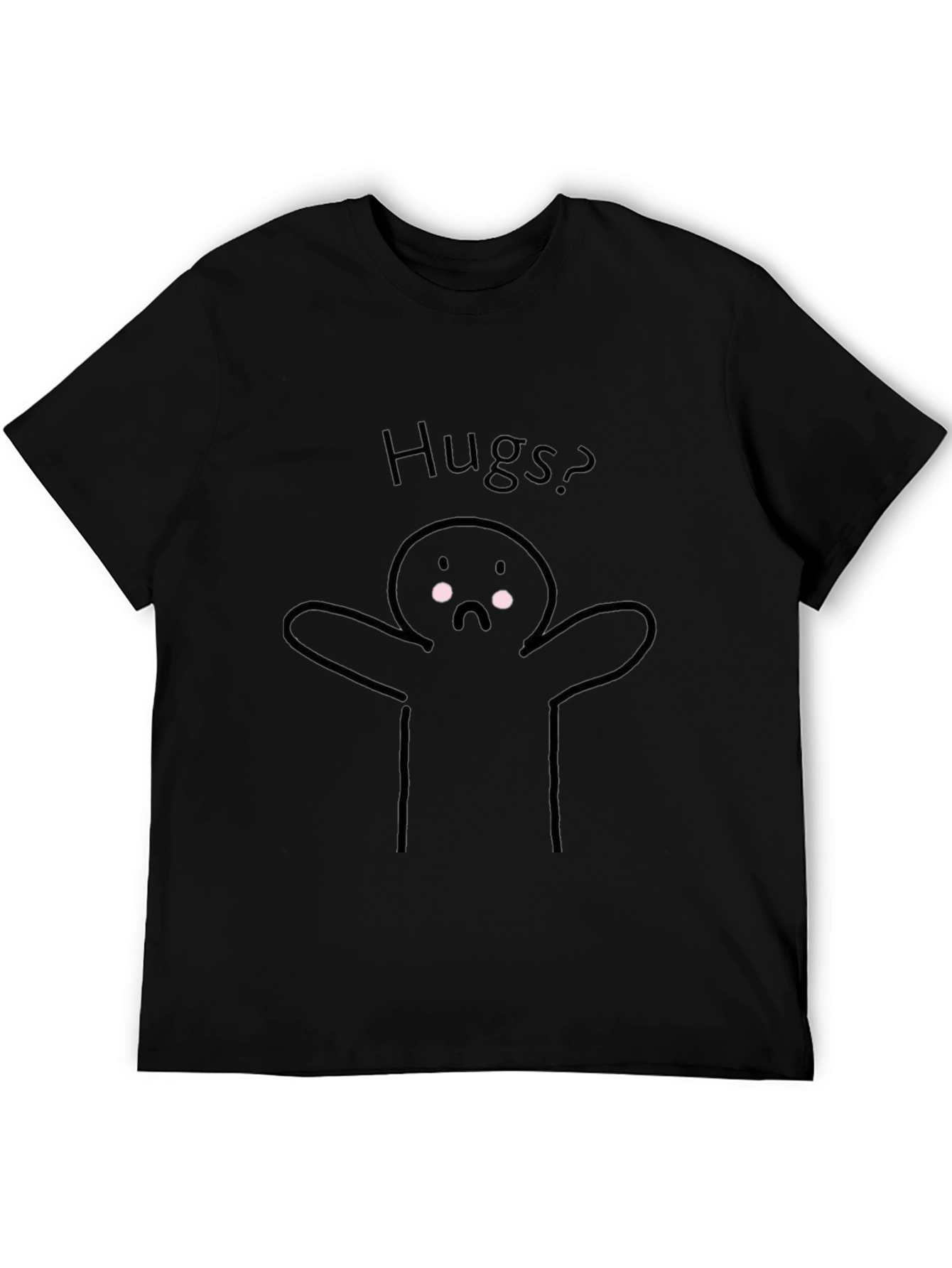 Hugs? Graphic Tee - Black Casual T-Shirt