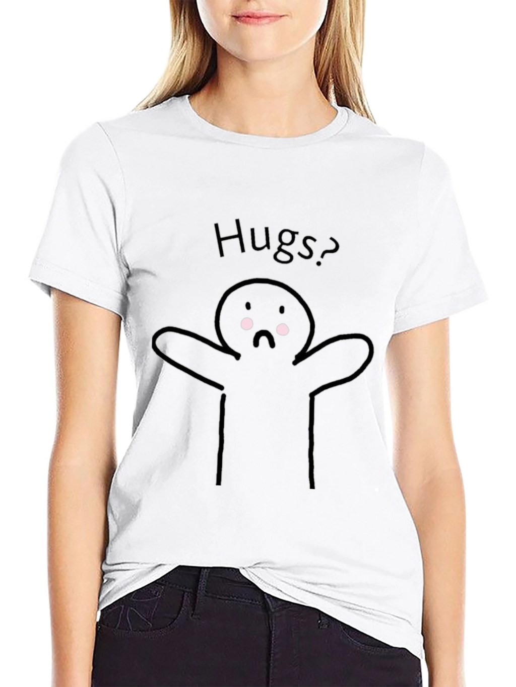 Hugs? Graphic Tee - Black Casual T-Shirt