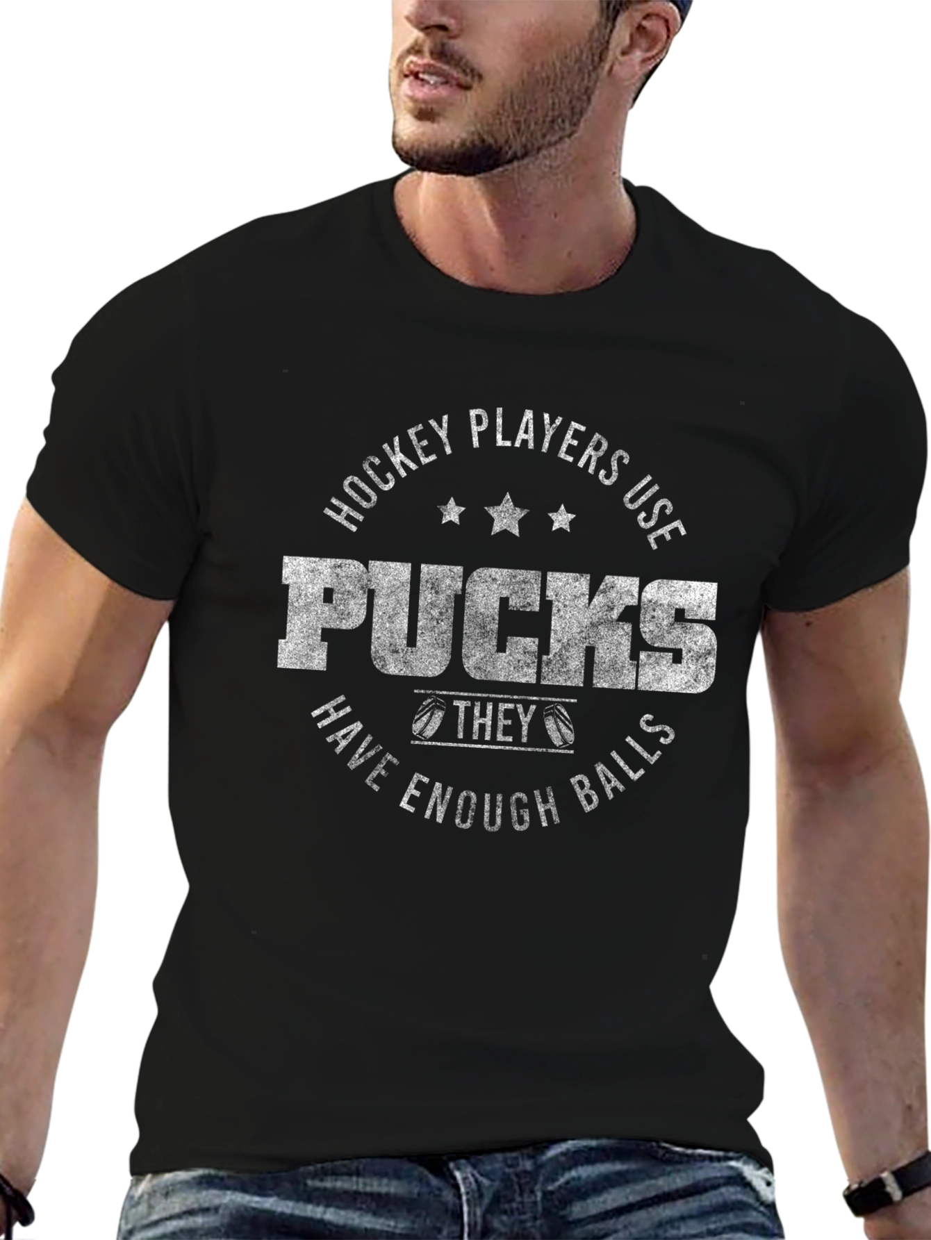 Hockey Players Pucks T-Shirt Funny Graphic Tee