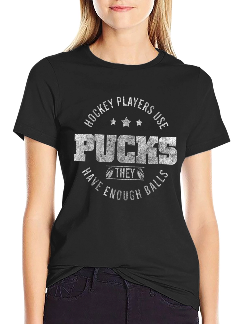 Hockey Players Pucks T-Shirt Funny Graphic Tee