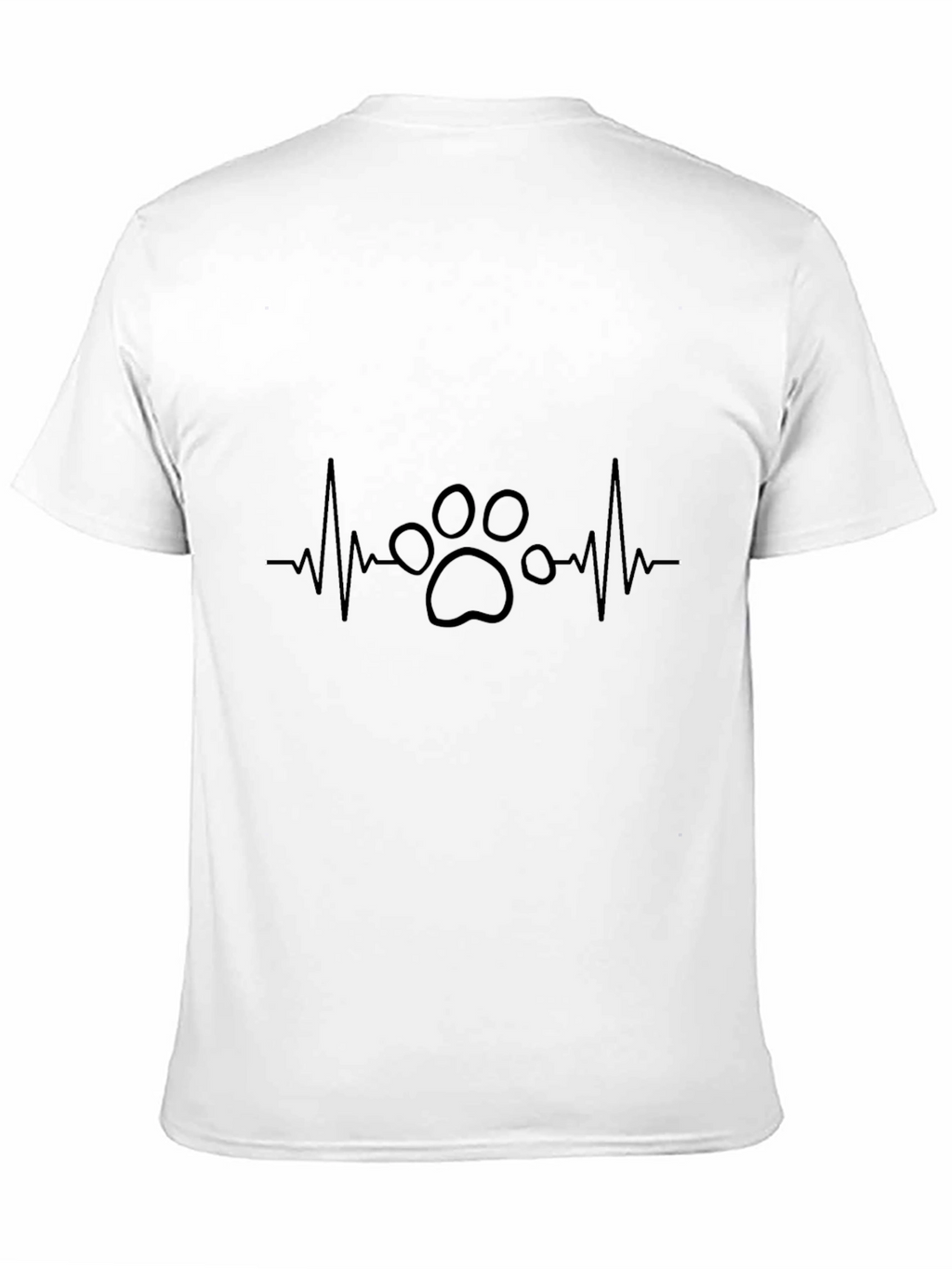 Dog Paw Heartbeat T-Shirt - Black