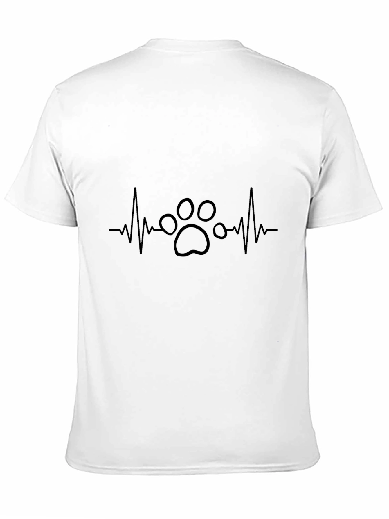 Dog Paw Heartbeat T-Shirt - Black