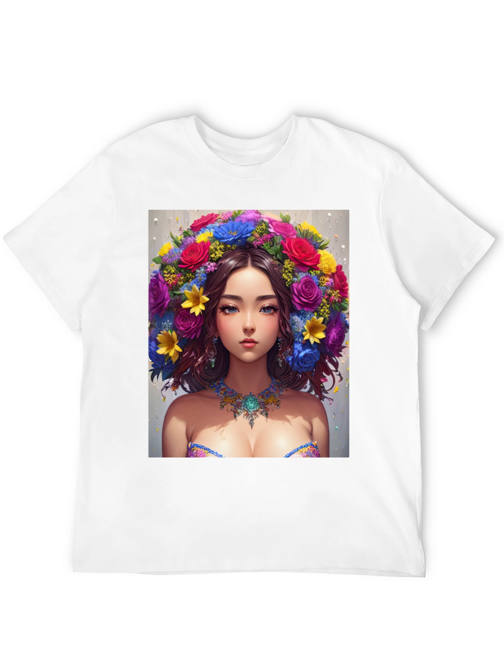 Floral Beauty Graphic Tee - Unique Art Shirt