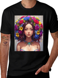 Floral Beauty Graphic Tee - Unique Art Shirt