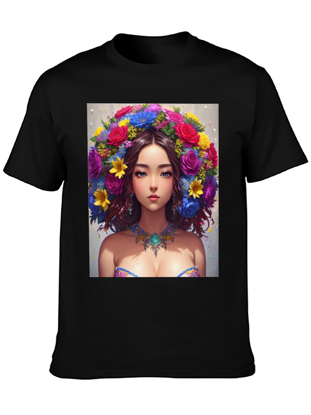 Floral Beauty Graphic Tee - Unique Art Shirt