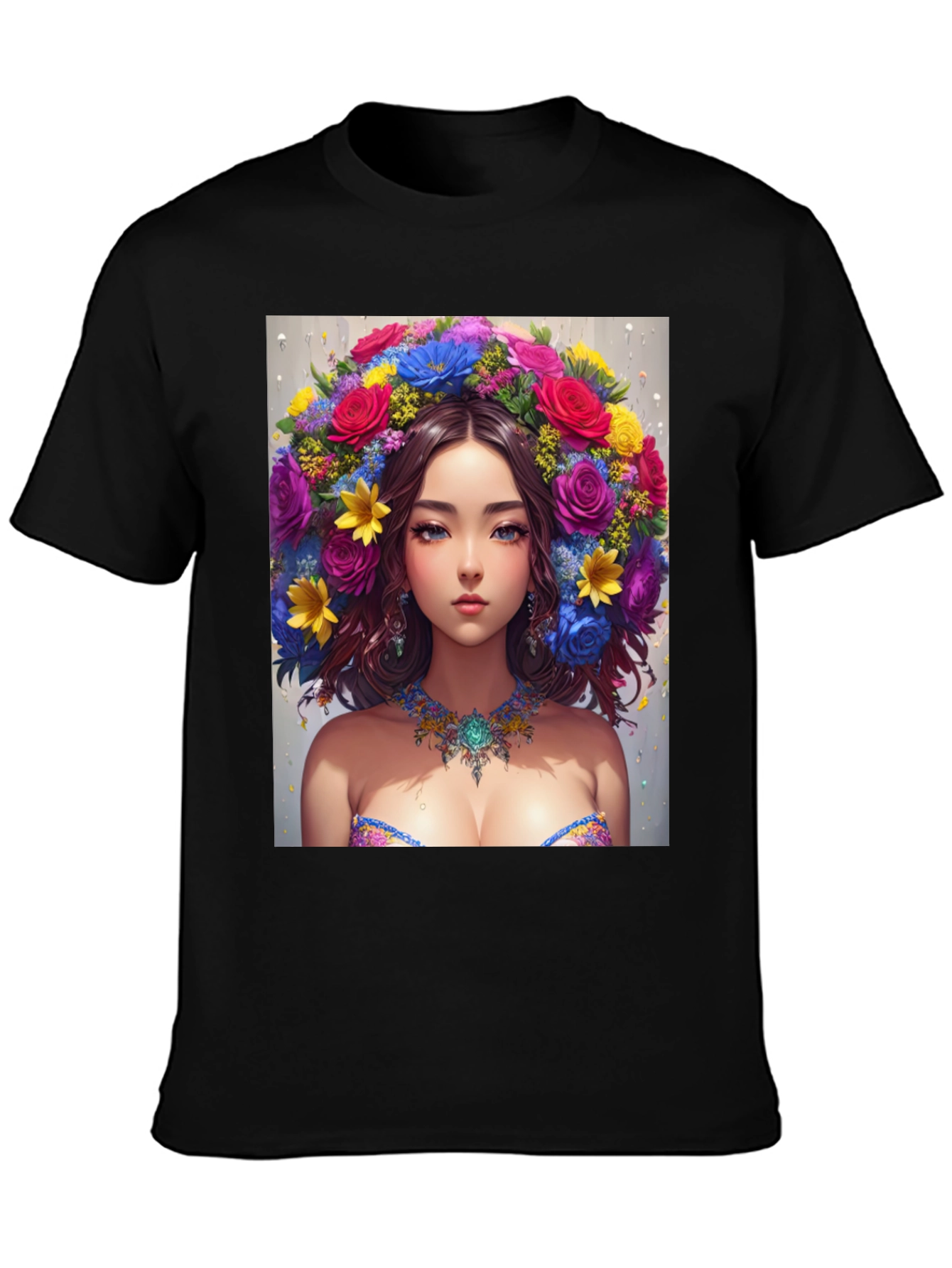Floral Beauty Graphic Tee - Unique Art Shirt