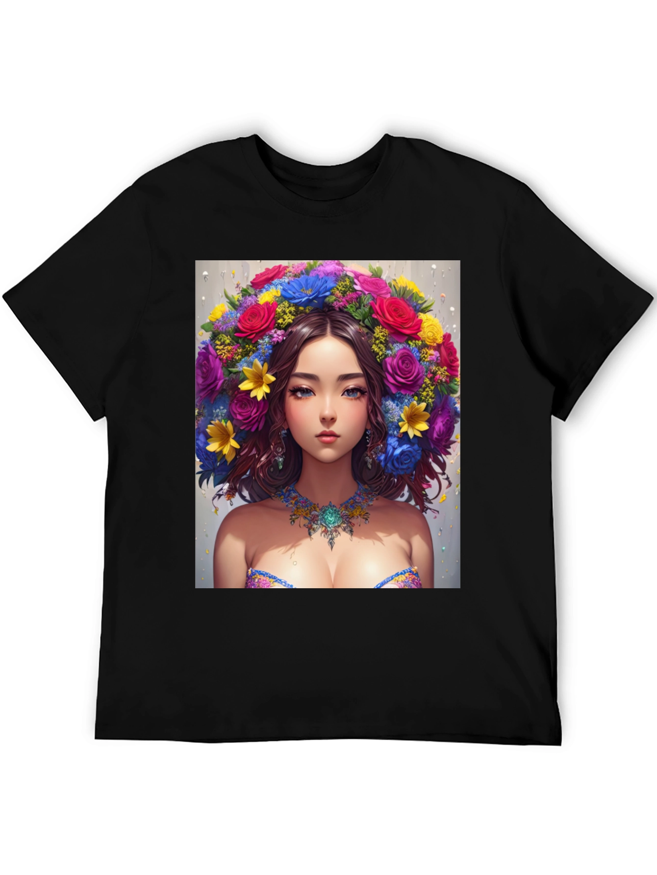 Floral Beauty Graphic Tee - Unique Art Shirt