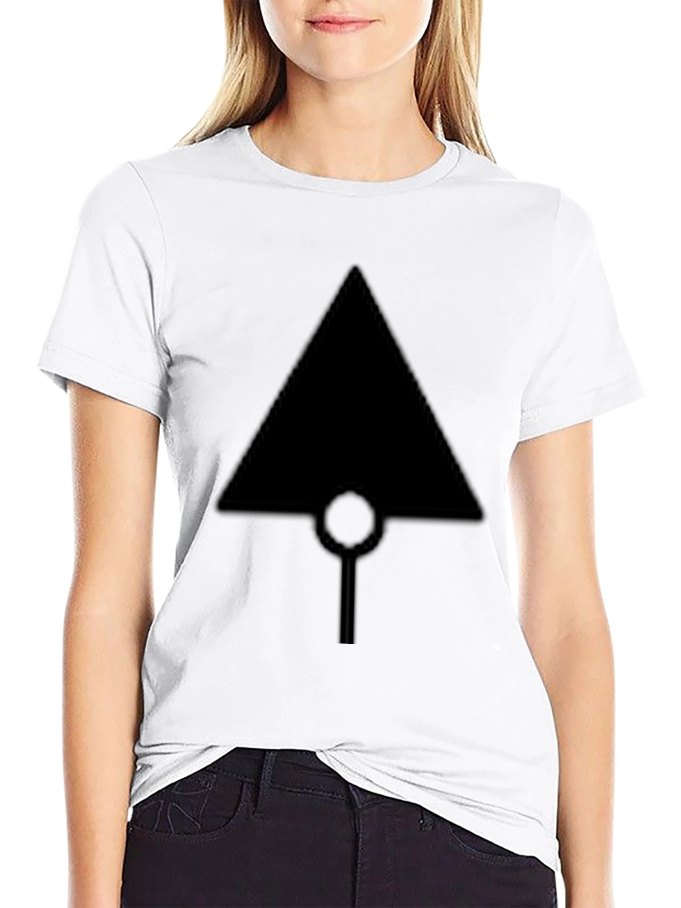 Black T-Shirt with Geometric Arrow Design