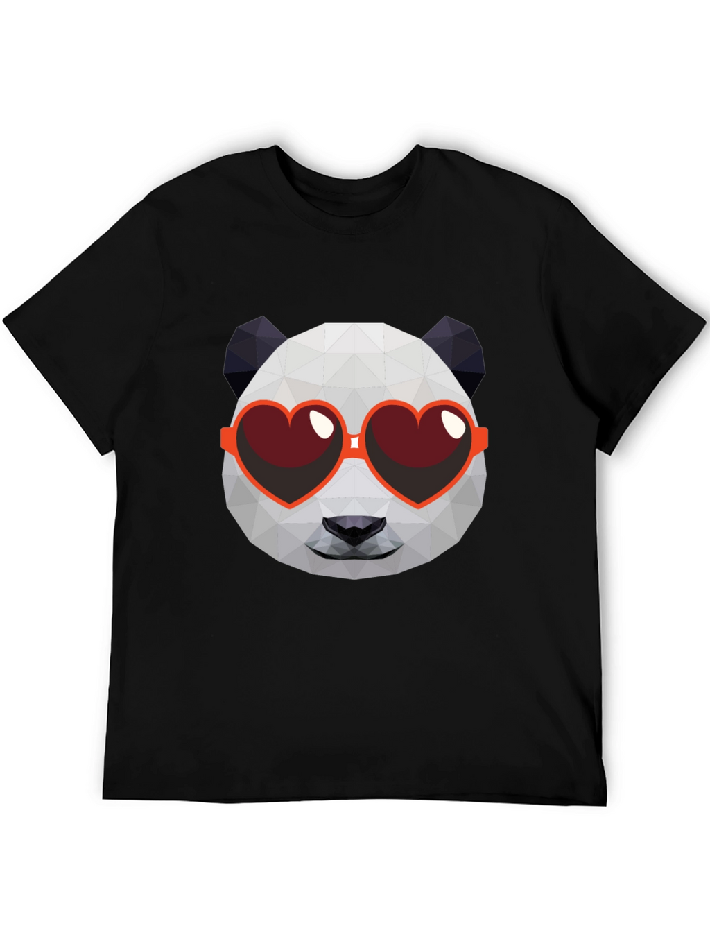 Geometric Panda Heart Sunglasses Graphic Tee